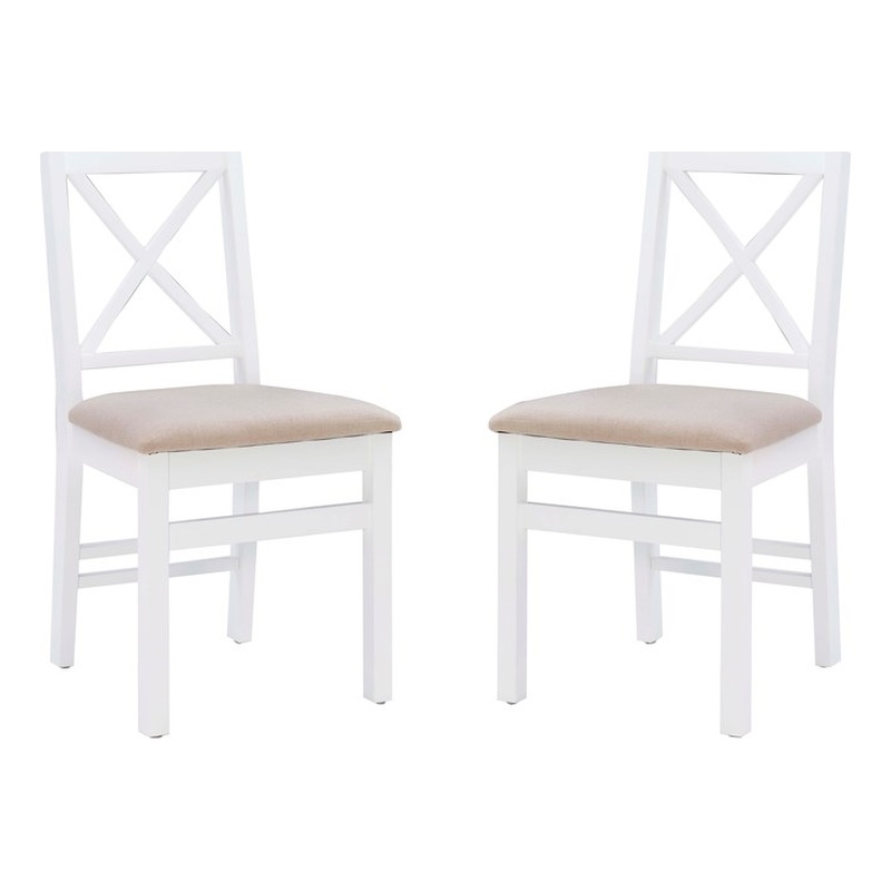 Home Square 3-Piece Set with Dining Table and Two Dining Chairs in White