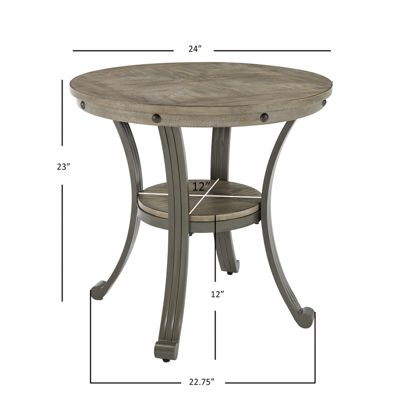 Home Square 3-Piece Set with Coffee Table and 2 Accent Tables in Pewter