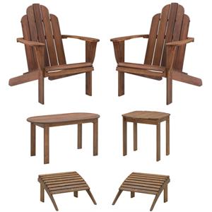 Home Square 6-Piece Set with Side Table & Coffee Table & 2 Chairs & 2 Ottomans