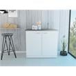 Home Square 2-Piece Set with Kitchen Island and Utility Sink in White