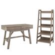 Home Square 2-Piece Set with Two Drawer Desk and Five Shelf Ladder Bookcase