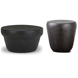 Home Square 2-Piece Set with Coffee Table and Side Table in Rustic Bronze