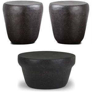 Home Square 3-Piece Set with Coffee Table and 2 Side Tables in Rustic Bronze