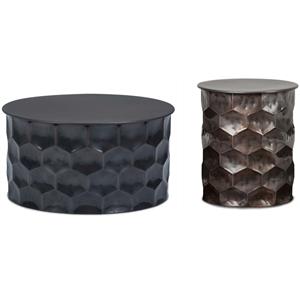 Home Square 2-Piece Set with Coffee Table and Side Table in Antique Bronze