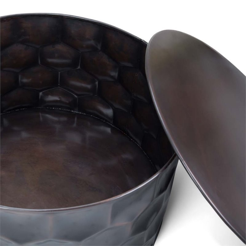 Home Square 3-Piece Set with Coffee Table and 2 Side Tables in Antique Bronze