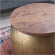 Home Square 2-Piece Set with Metal Drum Table and Drum Side Table