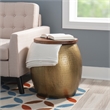 Home Square 2-Piece Set with Metal Drum Table and Drum Side Table
