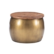 Home Square 3-Piece Set with Metal Drum Table and 2 Drum Side Tables