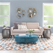 Home Square 2-Piece Set with Metal Drum Table and Drum Side Table in Silver