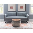 Home Square 2-Piece Set with Metal Drum Table and Drum Side Table in Silver