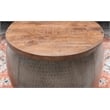 Home Square 3-Piece Set with Metal Drum Table and 2 Drum Side Tables in Silver