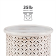 Home Square Wood Hand Carved Accent Table in White - Set of 2