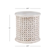 Home Square Wood Hand Carved Accent Table in White - Set of 2