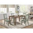 Home Square 5-Piece Set with Dining Table and 4 Dining Chairs in Teal