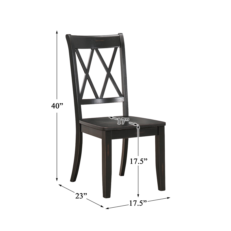 Home Square 7-Piece Set with Dining Table and 6 Dining Chairs in Brown