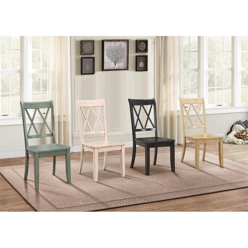 Home Square 7-Piece Set with Dining Table and 6 Dining Chairs in Brown