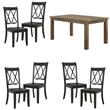 Home Square 7-Piece Set with Dining Table and 6 Dining Chairs in Brown