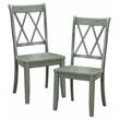 Home Square 7-Piece Set with Dining Table and 6 Dining Chairs in Teal