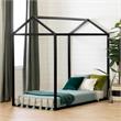 Home Square 2-Piece Set with Black House Bed and Kid Bookcase