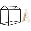 Home Square 2-Piece Set with Black House Bed and Kid Bookcase
