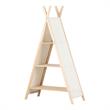 Home Square 2-Piece Set with House Bed in White and Kid Bookcase in Natural