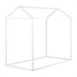 Home Square 2-Piece Set with House Bed in White and Kid Bookcase in Natural
