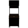 Home Square 2-Piece Set with 60 Wood Pantry and Kitchen Island in Black