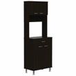 Home Square 2-Piece Set with 60 Wood Pantry and Kitchen Island in Black