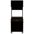 Home Square 2-Piece Set with 60 Wood Pantry and Kitchen Island in Black