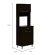 Home Square 2-Piece Set with 60 Wood Pantry and Kitchen Island in Black