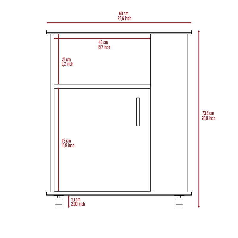 Home Square 2-Piece Set with Microwave Cabinet and Kitchen Island