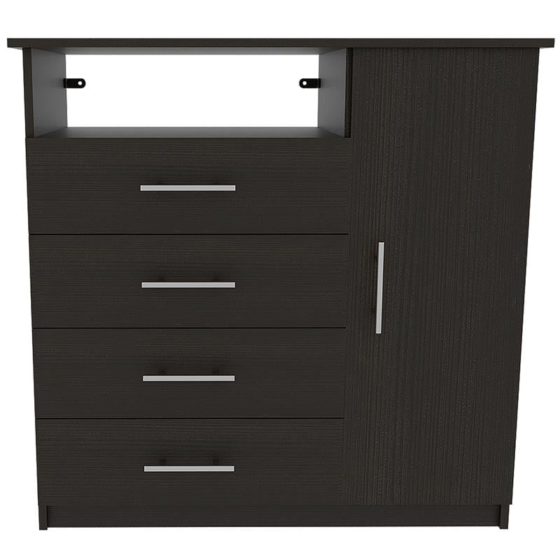 Home Square 2-Piece Set with Wood Nightstand and 4 Drawer Dresser