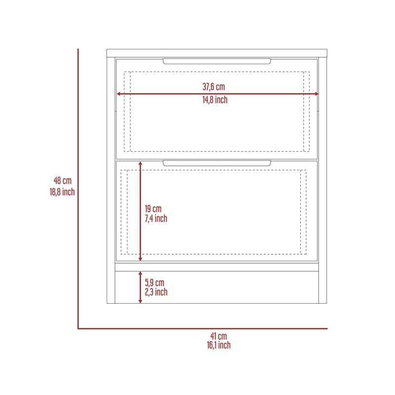 Home Square 2-Piece Set with 2 Drawer Nightstand & 4 Drawer Dresser