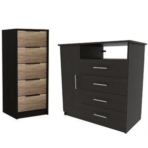 Home Square 2-Piece Set with 4 Drawer Dresser & 5 Drawer Dresser