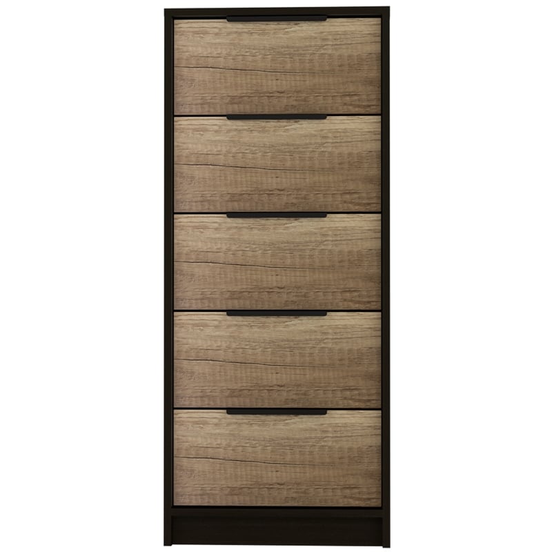 Home Square 2-Piece Set with Night Stand and 5 Drawer Dresser
