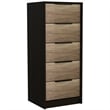 Home Square 2-Piece Set with Night Stand and 5 Drawer Dresser