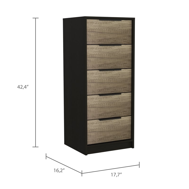 Home Square 2-Piece Set with Night Stand and 5 Drawer Dresser