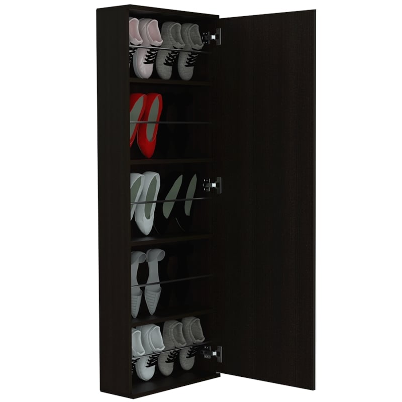Home Square 2-Piece Set with Shoe Rack with Mirror and Nightstand