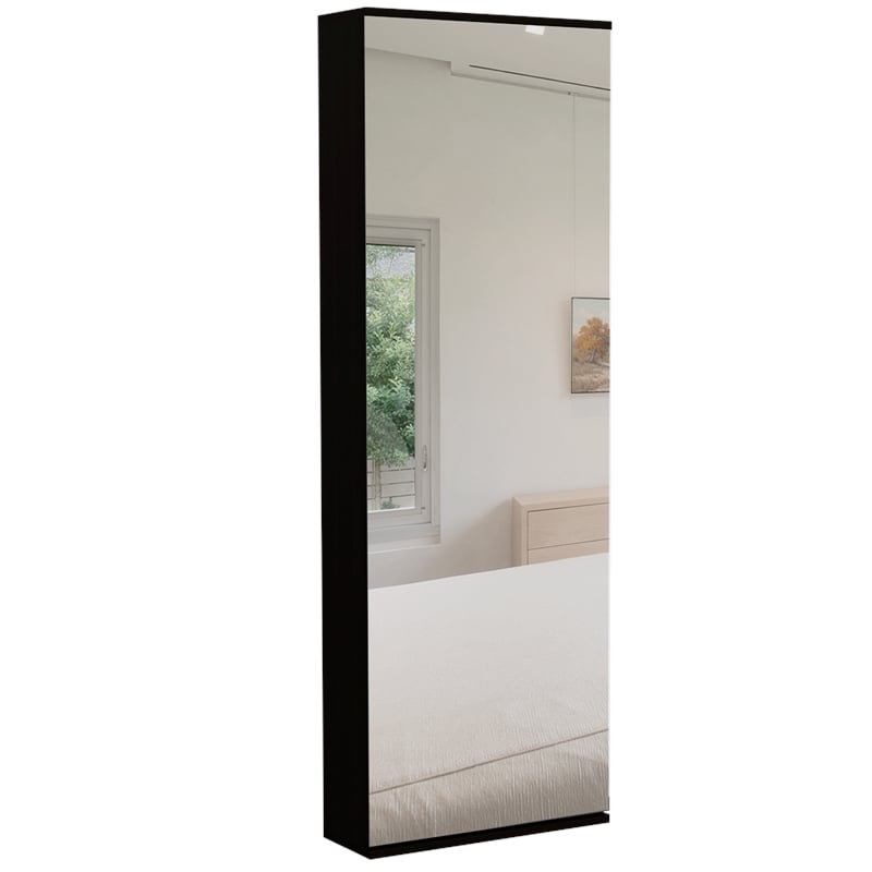 Home Square 2-Piece Set with Shoe Rack with Mirror and Nightstand