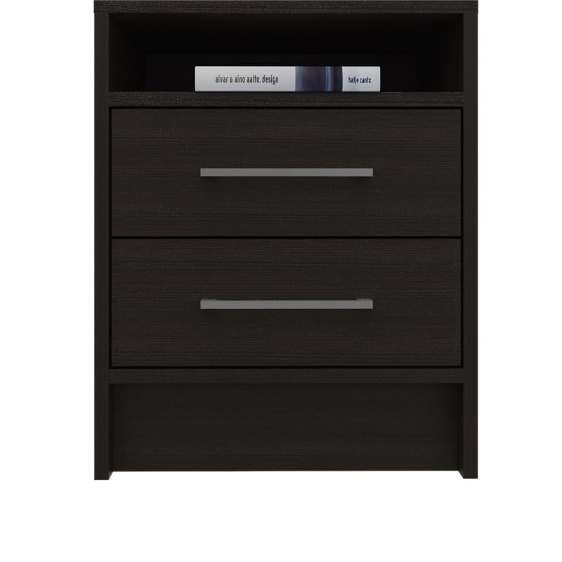 Home Square 2-Piece Set with Shoe Rack with Mirror and Nightstand