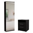 Home Square 2-Piece Set with Shoe Rack with Mirror and Nightstand