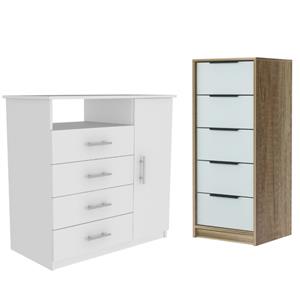 Home Square 2-Piece Set with Four Drawer Dresser and 5 Drawer Dresser