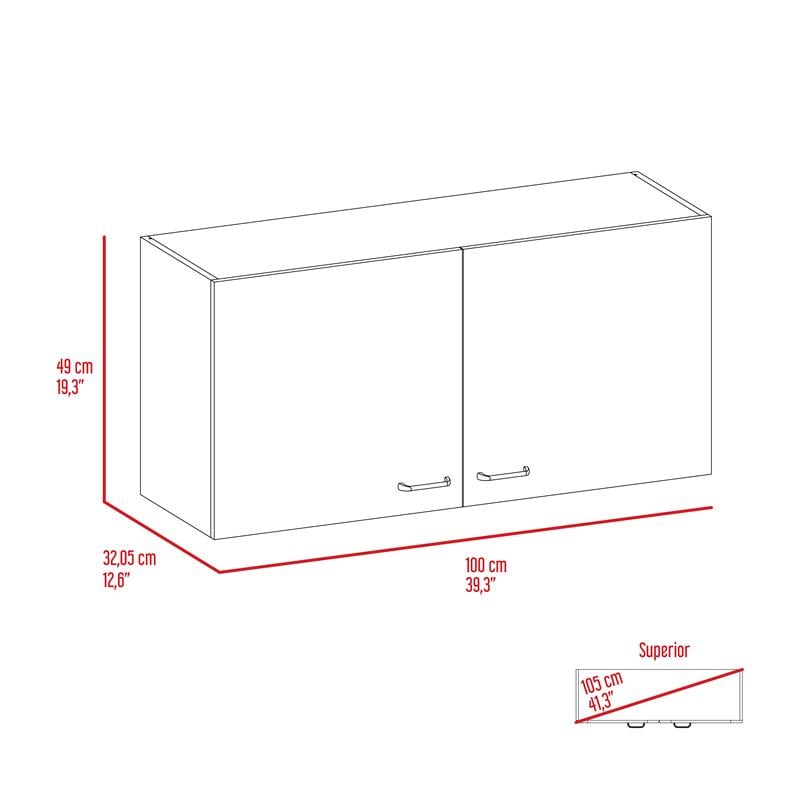 Home Square 2-Piece Set with Two-Door Pantry Cabinet & Wall Cabinet