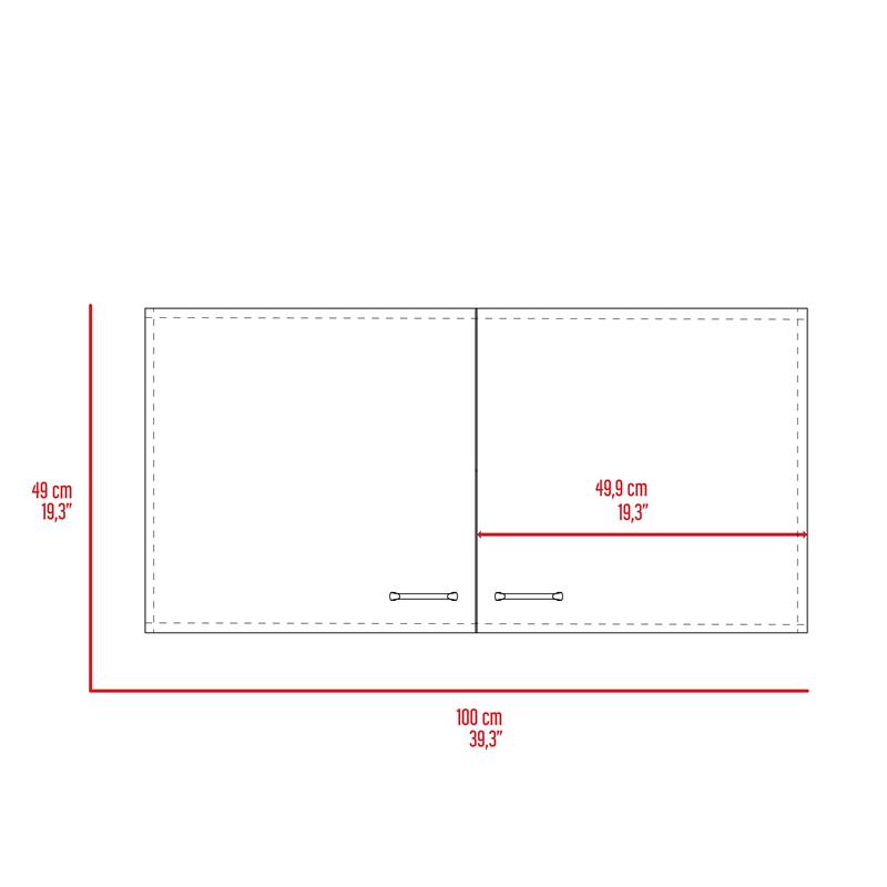 Home Square 2-Piece Set with Two-Door Pantry Cabinet & Wall Cabinet