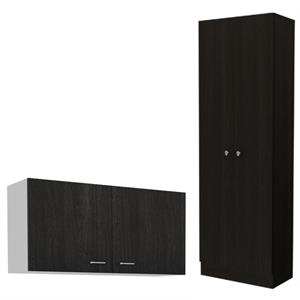 Home Square 2-Piece Set with Two-Door Pantry Cabinet & Wall Cabinet