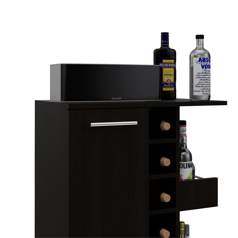 Home Square 2-Piece Set with Coffee Table and Bar Cart Cabinet