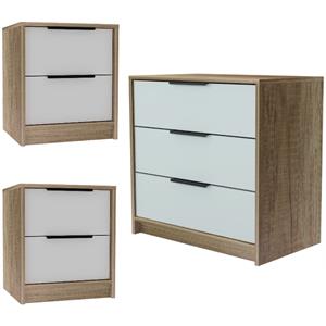 Home Square 3-Piece Set with 2 Nightstands and 3 Drawer Dresser