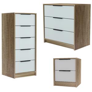 Home Square 3-Piece Set with 3 Drawer Dresser & Nightstand & 5 Drawer Dresser