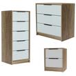 Home Square 3-Piece Set with 3 Drawer Dresser & Nightstand & 5 Drawer Dresser