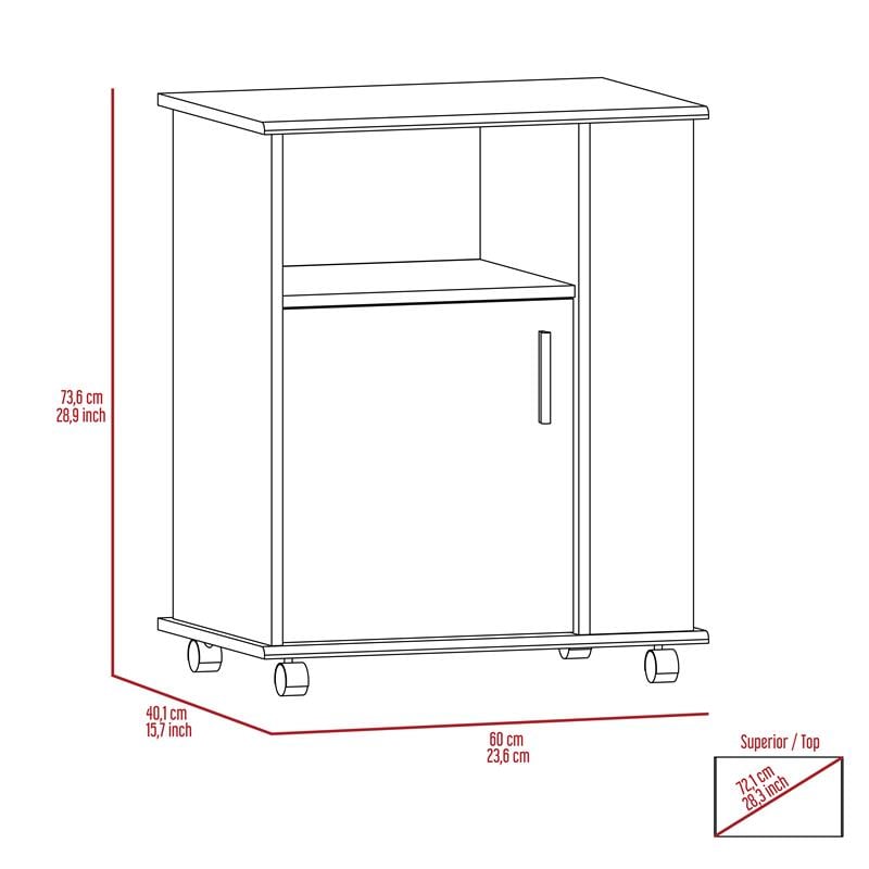Home Square 2-Piece Set with Kitchen Island and Kitchen Cart in White